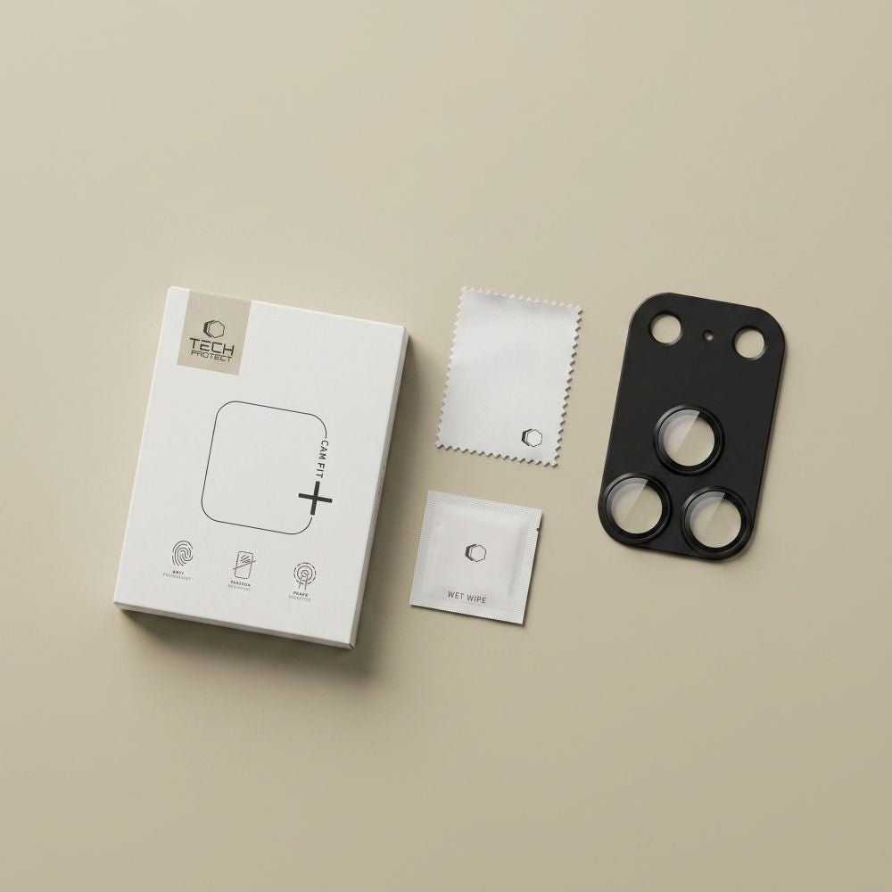 Tech-Protect iPhone 18 Pro - Camfull Fit+ - Προστατευτικό για την Κάμερα με Αντιχαρακτικό Γυαλί - Black