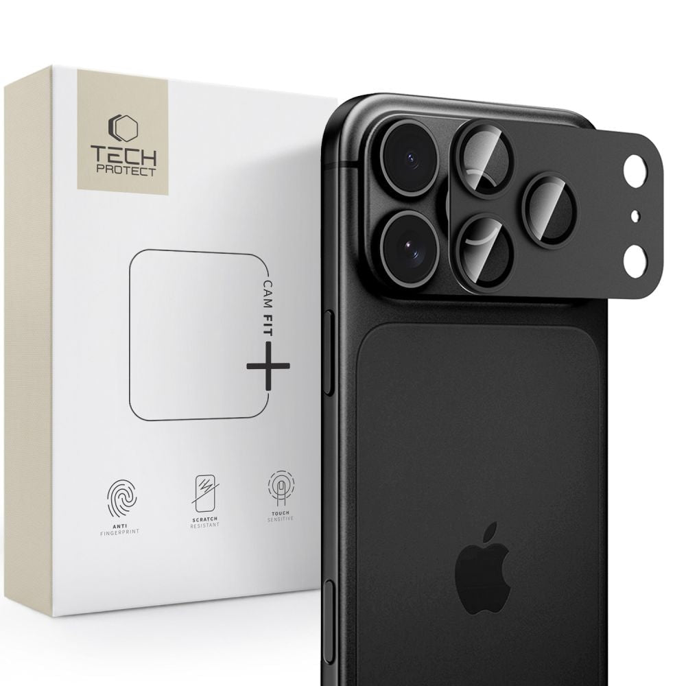 Tech-Protect iPhone 18 Pro - Camfull Fit+ - Προστατευτικό για την Κάμερα με Αντιχαρακτικό Γυαλί - Black