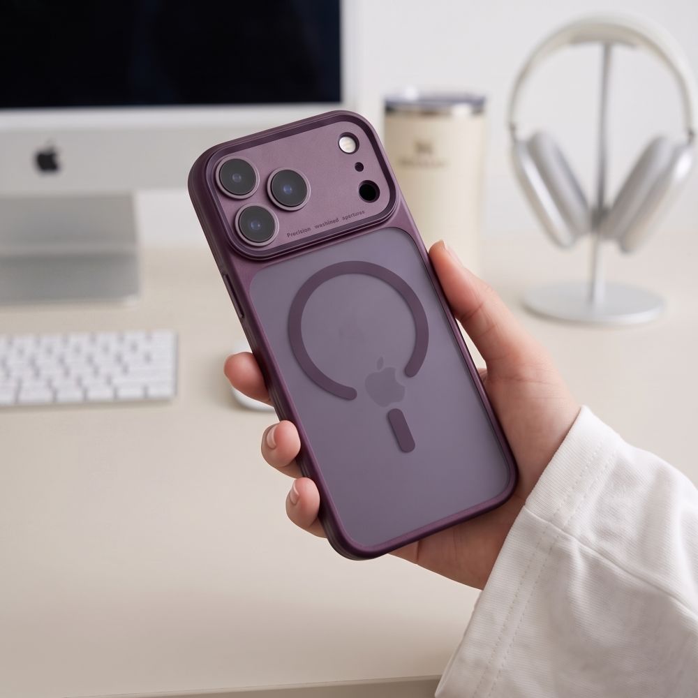Tech-Protect iPhone 18 Pro / iPhone 17 Pro - Σκληρή Θήκη με Πλαίσιο Σιλικόνης και MagSafe - MagPrime MagSafe CC - Matte Burgundy