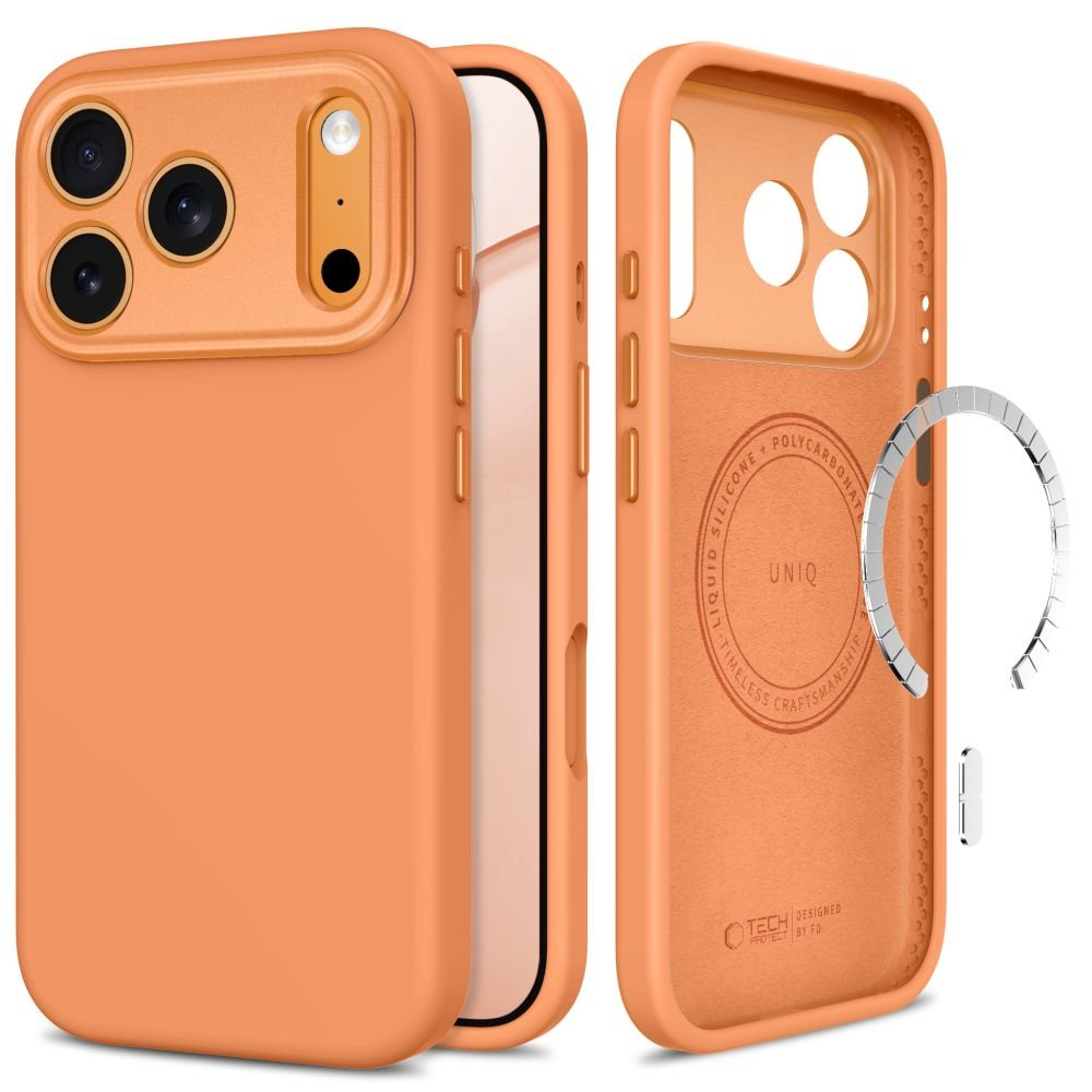 Tech-Protect iPhone 18 Pro / iPhone 17 Pro - Σκληρή Θήκη με Πλαίσιο Σιλικόνης και MagSafe - Uniq MagSafe CC - Cosmic Orange