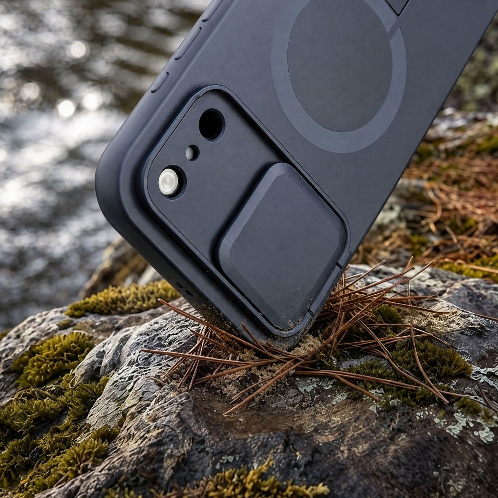 Tech-Protect iPhone 18 Pro Max / iPhone 17 Pro Max - Σκληρή Θήκη MagSafe με Ανοιγόμενο Κάλυμμα Κάμερας και Stand - Kevlar Aura MagSafe - Navy Blue