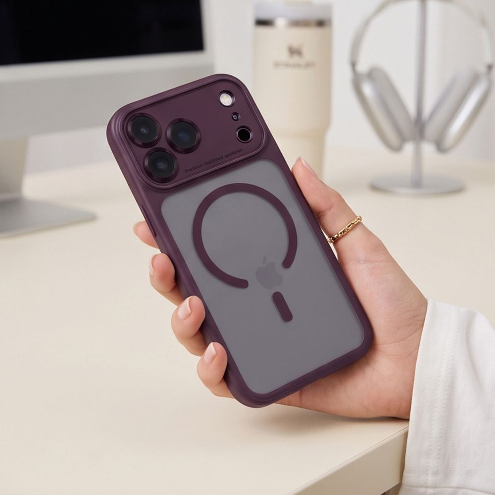 Tech-Protect iPhone 18 Pro Max / iPhone 17 Pro Max - Σκληρή Θήκη με Πλαίσιο Σιλικόνης και MagSafe - MagPeak MagSafe CC - Matte Dark Cherry