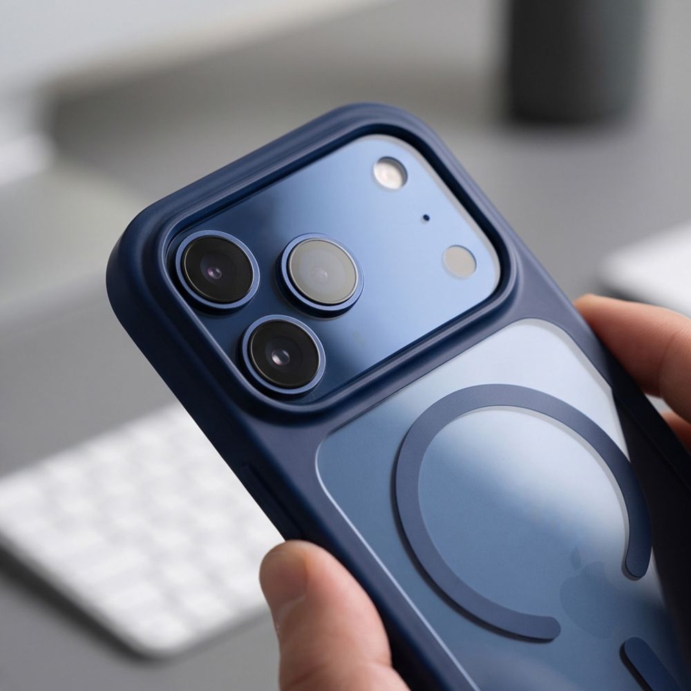 Tech-Protect iPhone 18 Pro Max / iPhone 17 Pro Max - Σκληρή Θήκη με Πλαίσιο Σιλικόνης MagSafe και 2 Αντιχαρακτικά Γυαλιά Οθόνης - MagOne CC - Deep Blue / Clear
