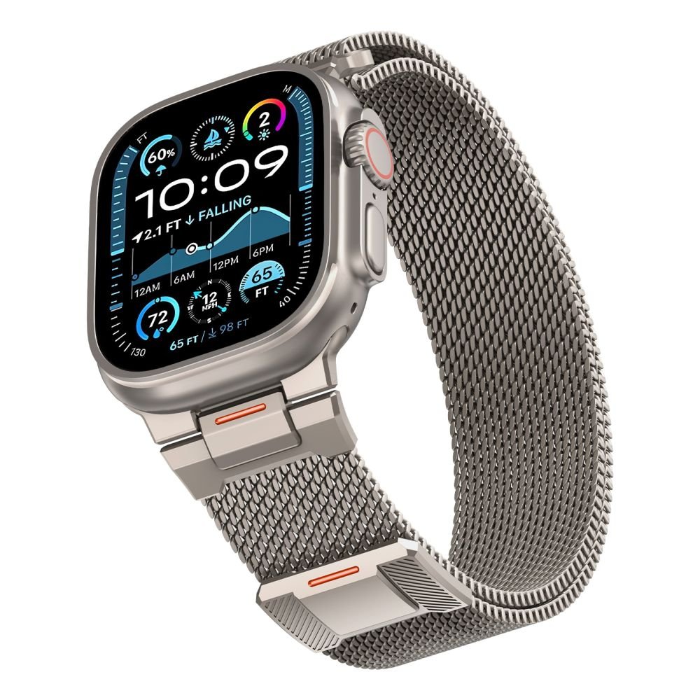 Tech - Protect Λουράκι Apple Watch 8/9/10/11 - SE (1/2/3) - Ultra (1/2/3) – 44/45/46/49mm από Ανοξείδωτο Ατσάλι - Milano Vanguard - Titanium