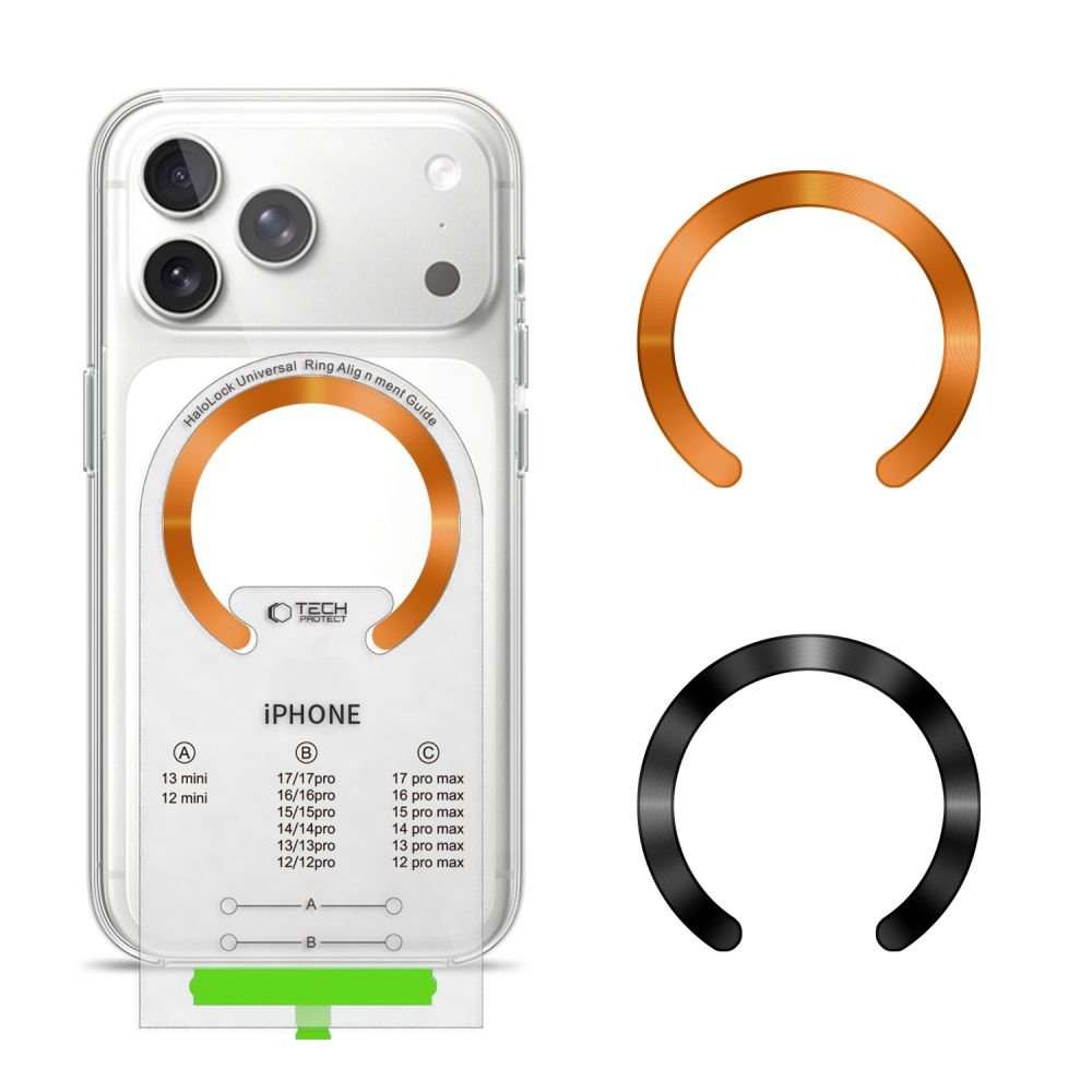 Tech - Protect Μαγνητικός Δακτύλιος MagSafe - MMP - 210 - 2 Τεμάχια - Black / Cosmic Orange