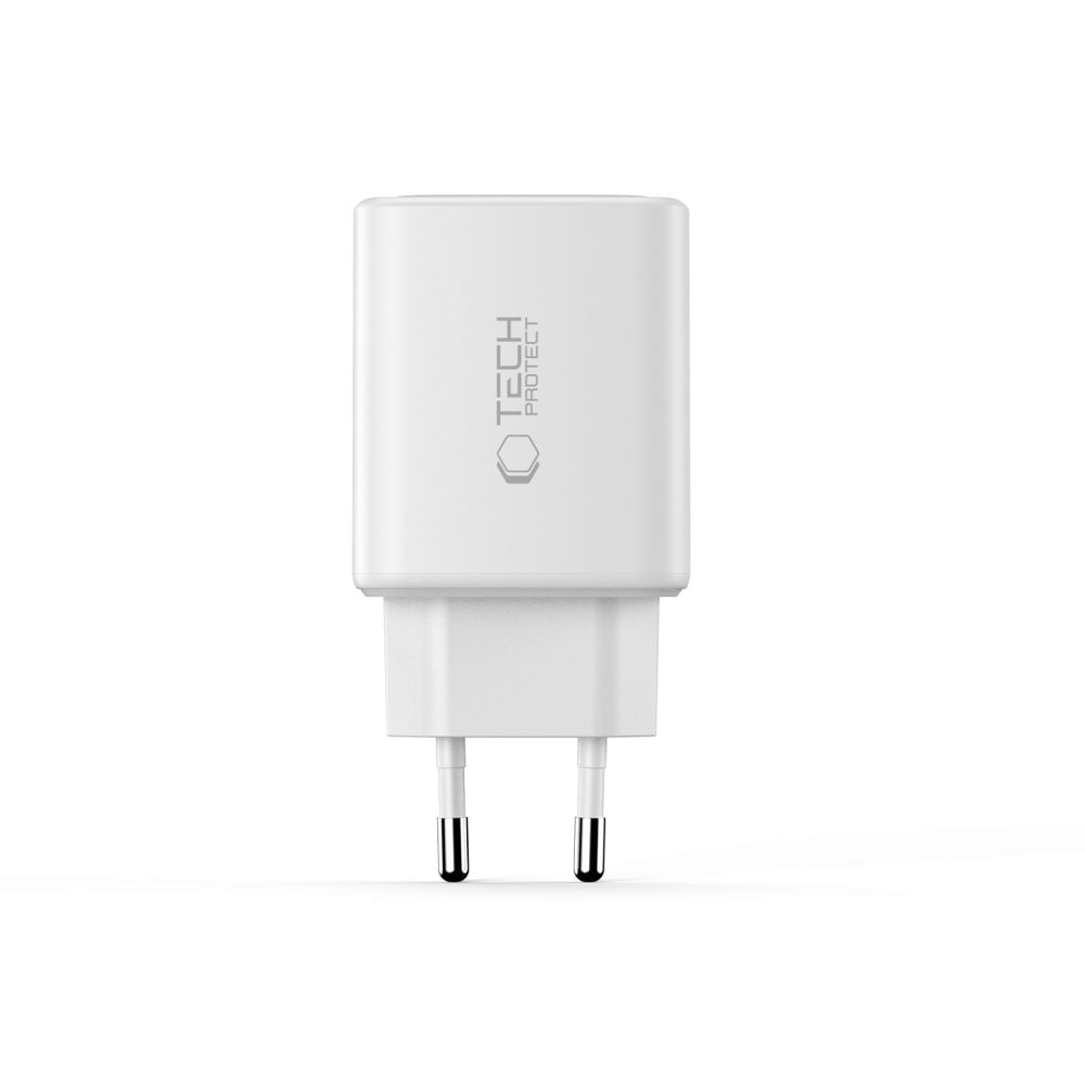 Tech - Protect Οικιακός Φορτιστής με 1 Θύρα USB και 2 Θύρες Type - C PD 65W QC3.0 - NCA65W - GAN - White