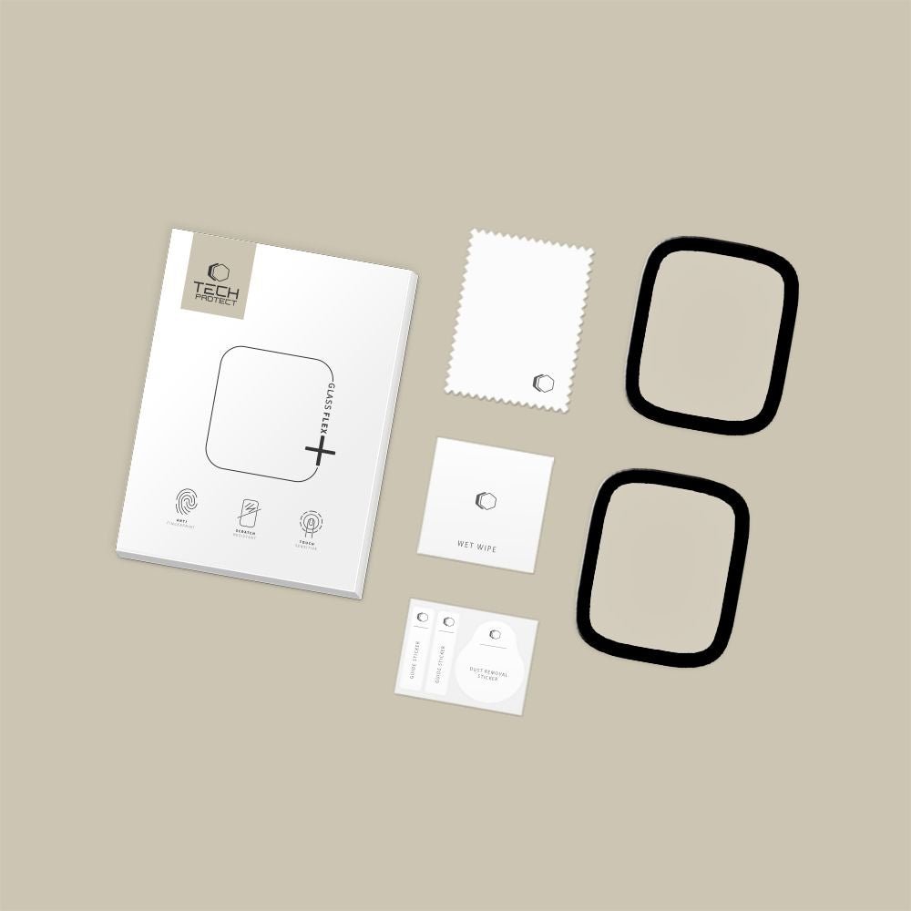 Tech - Protect Προστασία Οθόνης Apple Watch 4 / 5 / 6 / SE (1/2/3) - 40mm - Αντιχαρακτικό Γυαλί Οθόνης 7H - Glass Flex Plus - 2 Τεμάχια - Black