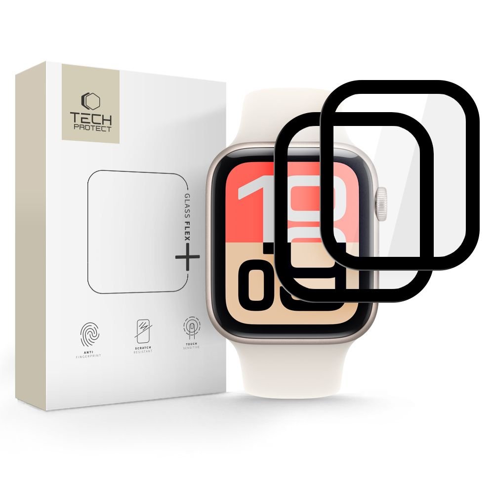 Tech - Protect Προστασία Οθόνης Apple Watch 4 / 5 / 6 / SE (1/2/3) - 40mm - Αντιχαρακτικό Γυαλί Οθόνης 7H - Glass Flex Plus - 2 Τεμάχια - Black