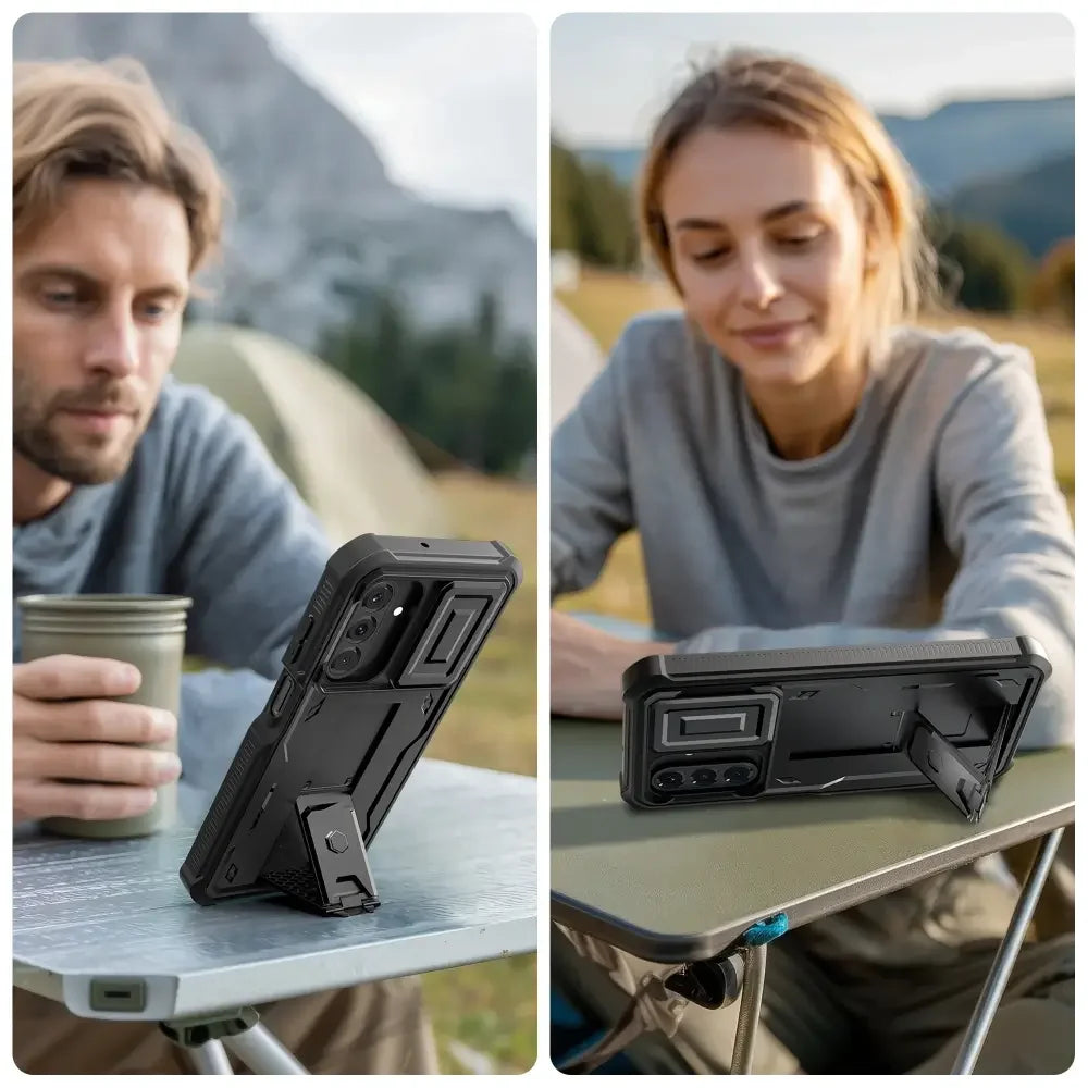 Tech-Protect Samsung Galaxy A17 4G / 5G - Kevlar Cam+ - Θήκη με Προστασία για την Οθόνη και την Κάμερα και Stand - Black - likebrands.gr