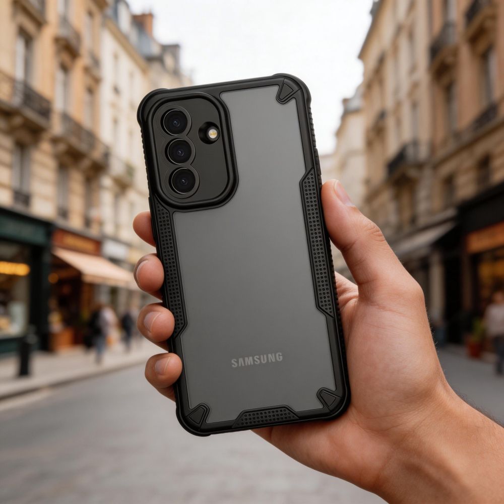 Tech - Protect Samsung Galaxy A57 5G - Σκληρή Θήκη με Πλαίσιο Σιλικόνης - Rugged Shield - Matte Black