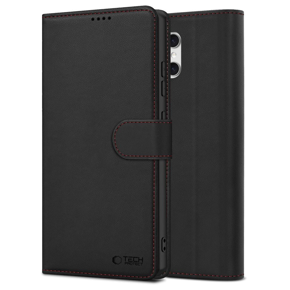 Tech - Protect Samsung Galaxy A57 5G - Θήκη Πορτοφόλι Stand από Δερματίνη - Wallet - Black / Red