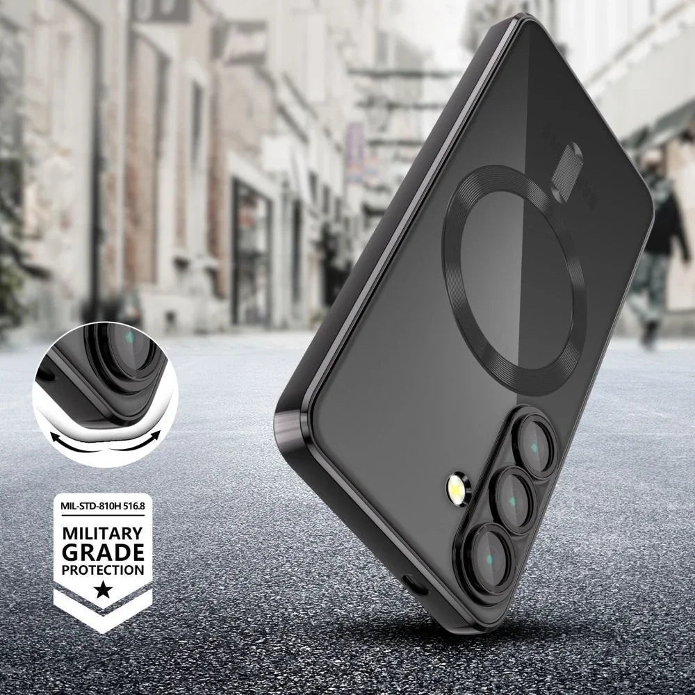 Tech - Protect Samsung Galaxy S25 FE - MagFlex Θήκη Σιλικόνης TPU με MagSafe - Διάφανη / Black