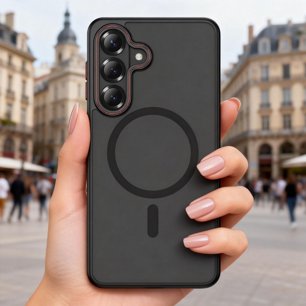 Tech - Protect Samsung Galaxy S26 - Σκληρή Θήκη με Πλαίσιο Σιλικόνης - MagCam MagSafe - Matte Black / Red