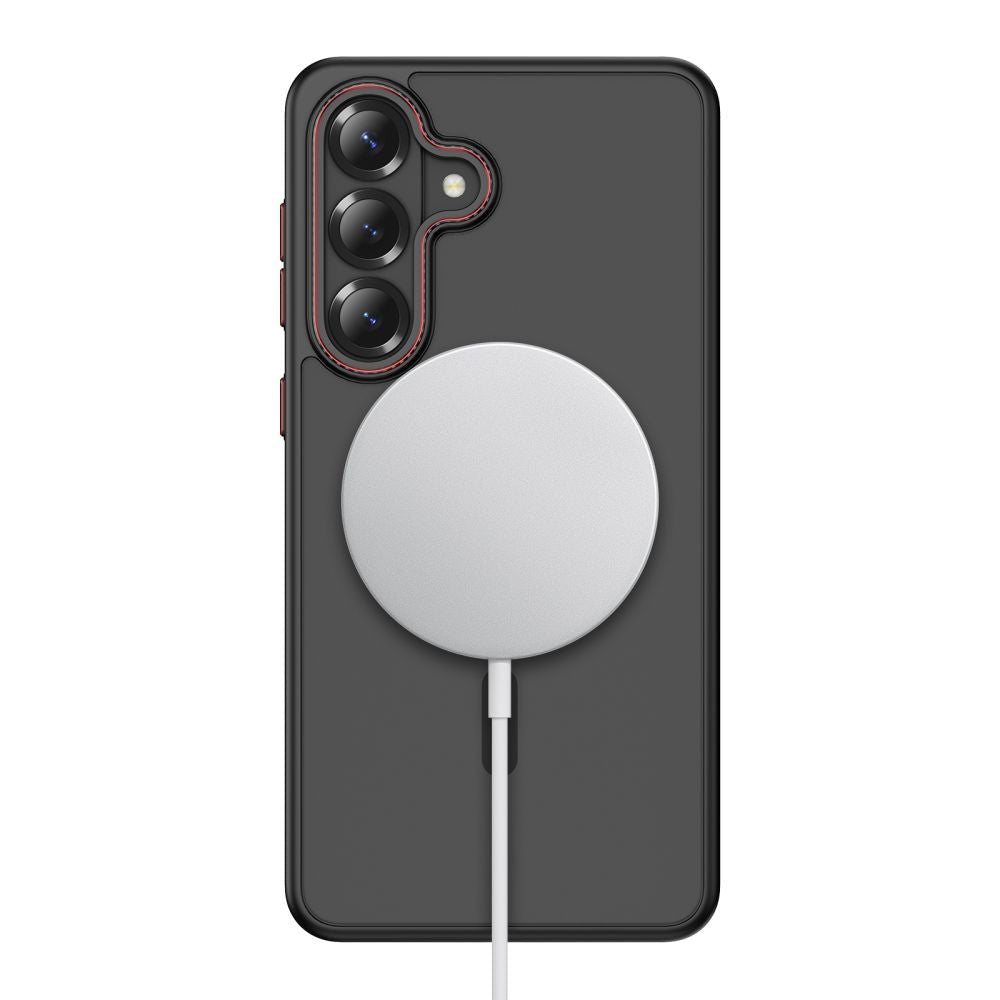 Tech - Protect Samsung Galaxy S26 - Σκληρή Θήκη με Πλαίσιο Σιλικόνης - MagCam MagSafe - Matte Black / Red