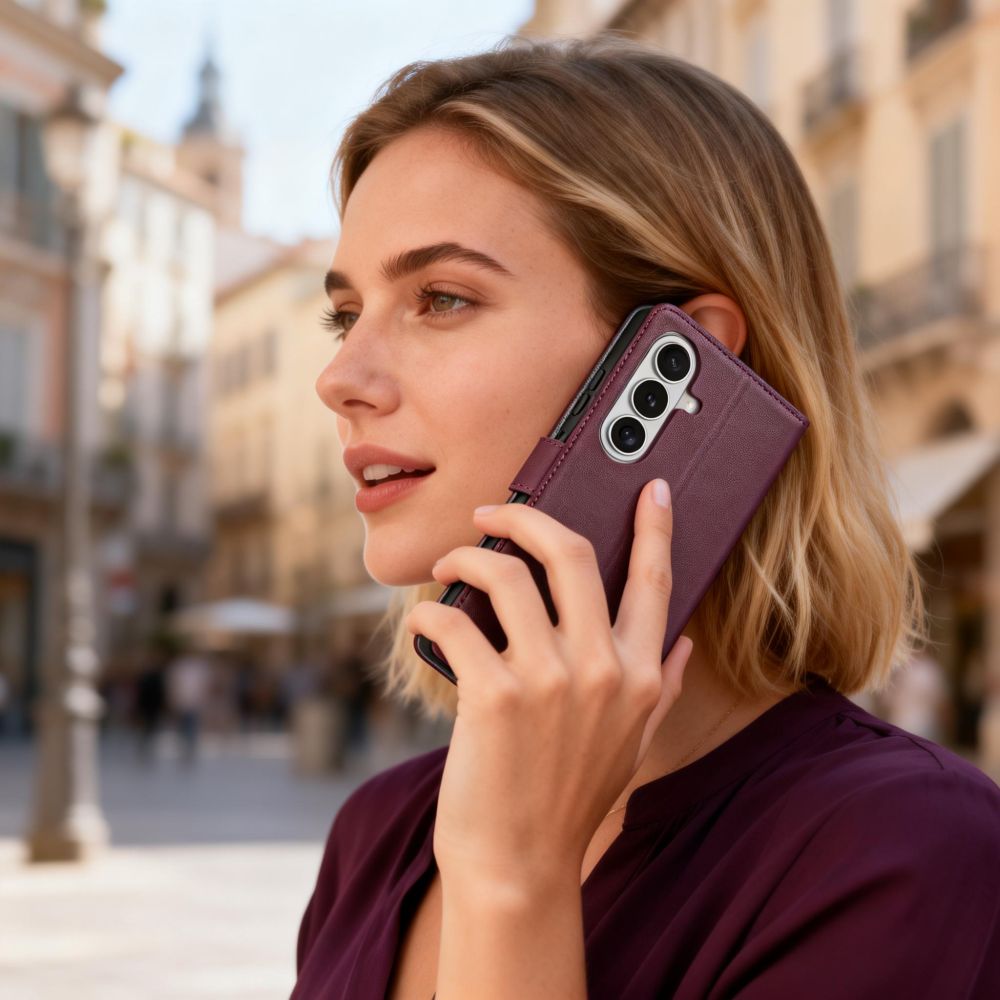 Tech - Protect Samsung Galaxy S26 - Θήκη Πορτοφόλι Stand από Δερματίνη - Wallet - Mulberry