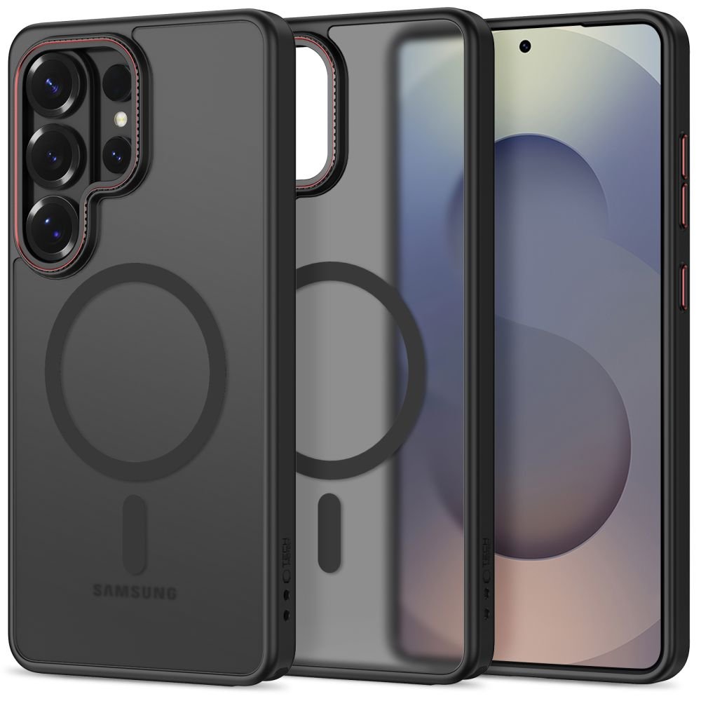 Tech - Protect Samsung Galaxy S26 Ultra - Σκληρή Θήκη με Πλαίσιο Σιλικόνης - MagCam MagSafe - Matte Black / Red