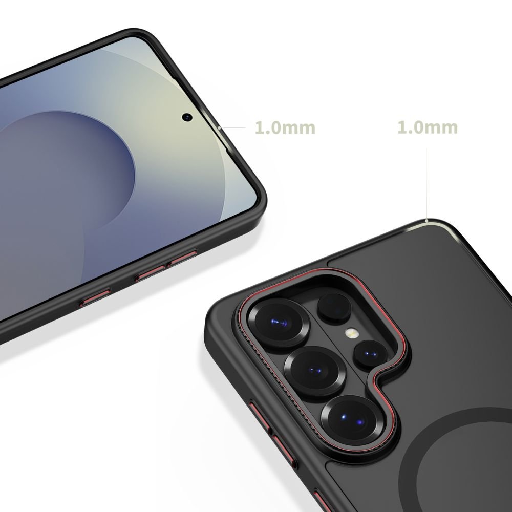 Tech - Protect Samsung Galaxy S26 Ultra - Σκληρή Θήκη με Πλαίσιο Σιλικόνης - MagCam MagSafe - Matte Black / Red