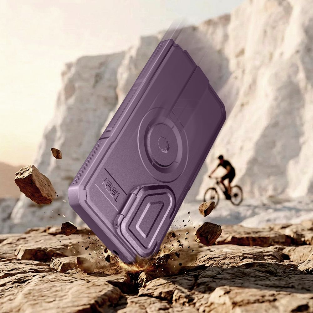 Tech - Protect Samsung Galaxy S26 Ultra - Θήκη 360 Full Body με Προστασία για την Οθόνη και την Κάμερα και Stand - Kevlar MagSafe 2 - Set - Violet