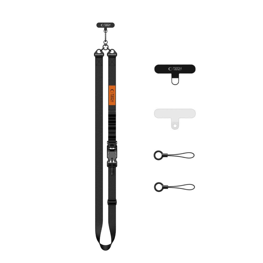 Tech-Protect Universal Λουράκι για Θήκη Κινητού - C9S Rope Crossbody - Black / Orange