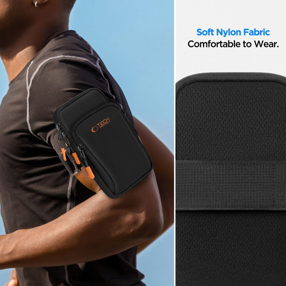 Tech - Protect Universal Sport Armband - M7 - 33 x 12.4 x 3 cm - Black / Orange