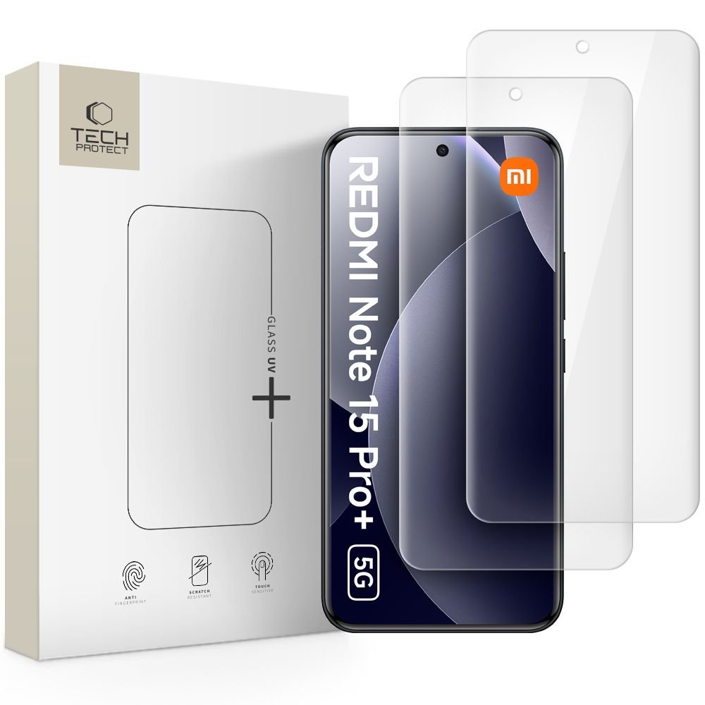 Tech - Protect Xiaomi Poco M8 Pro 5G / Redmi Note 15 Pro Plus 5G - Full Screen Αντιχαρακτικό Γυαλί Οθόνης - GLASS UV+ - 2 Τεμάχια - Διάφανα