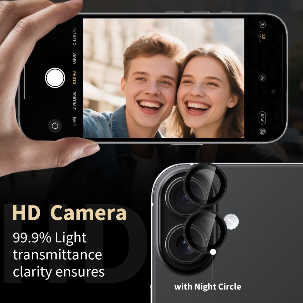 Tech - Protect Xiaomi Redmi Note 15 Pro 5G / 15 Pro Plus 5G / Poco M8 Pro 5G - Αντιχαρακτικό Γυαλί για την Κάμερα - Camring Fit+ - Black