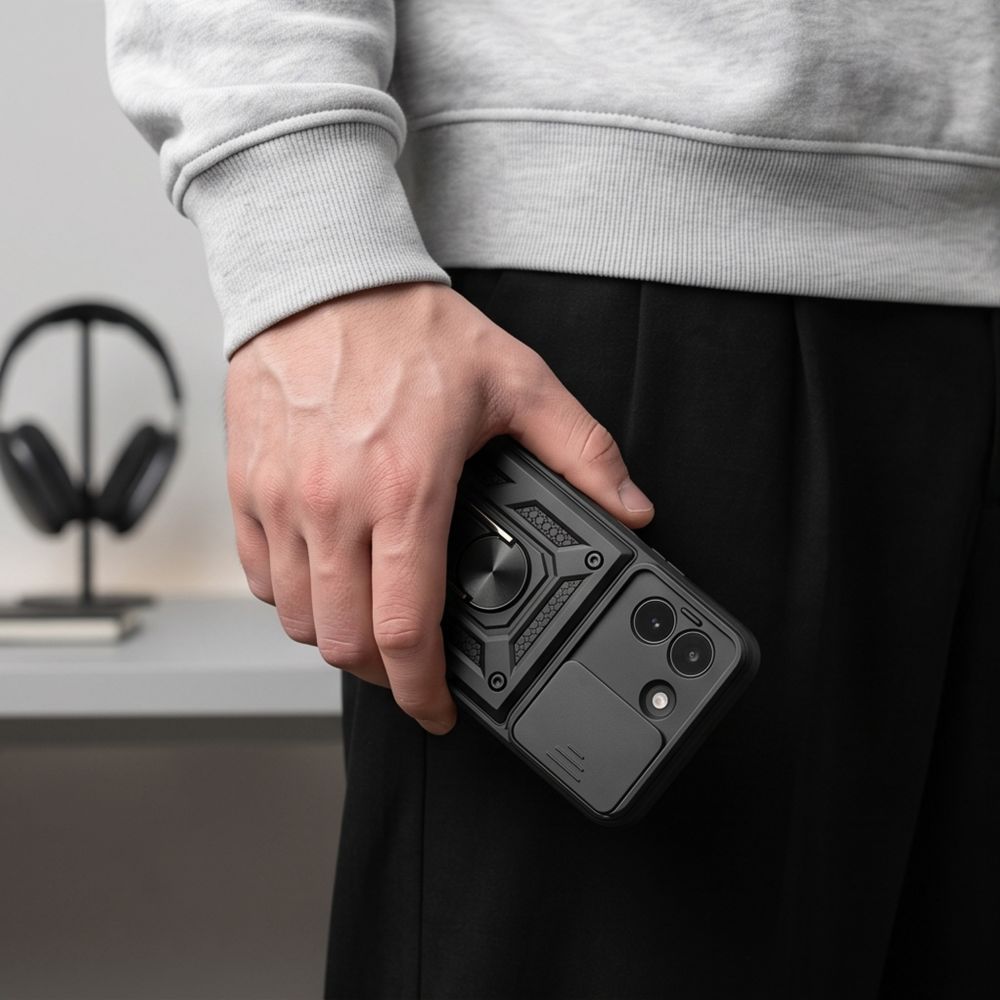 Tech-Protect Xiaomi Redmi Note 17 Pro Max 5G - Σκληρή Θήκη με Πλαίσιο Σιλικόνης και Δαχτυλίδι Συγκράτησης - Camshield Pro - Black