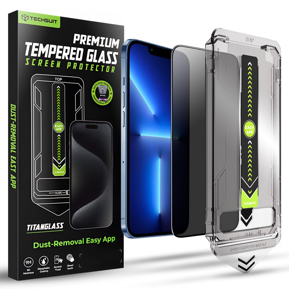 Techsuit iPhone 13 Pro Max / 14 Plus - Full Screen Αντιχαρακτικό Γυαλί Οθόνης - TitanGlass FullCover - Privacy