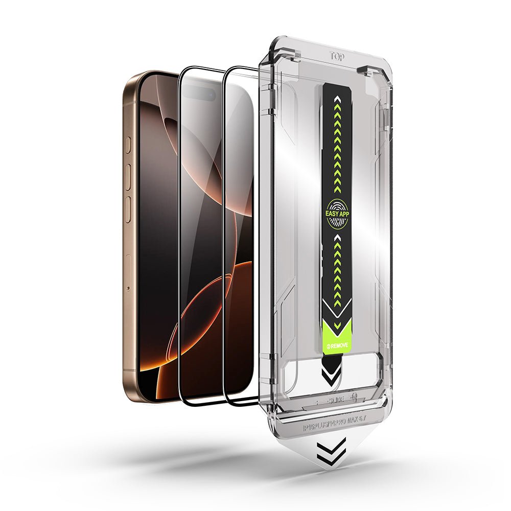 Techsuit iPhone 14 Pro Max - Σετ με 2 Full Screen Αντιχαρακτικά Γυαλιά Οθόνης - TitanGlass FullCover - Black