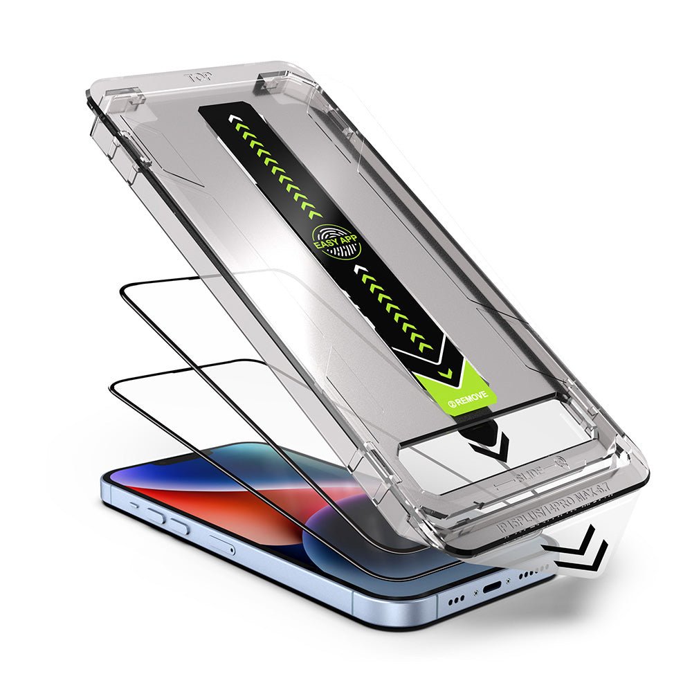 Techsuit iPhone 15 Plus / 16 Plus - Σετ με 2 Full Screen Αντιχαρακτικά Γυαλιά Οθόνης - TitanGlass FullCover - Black
