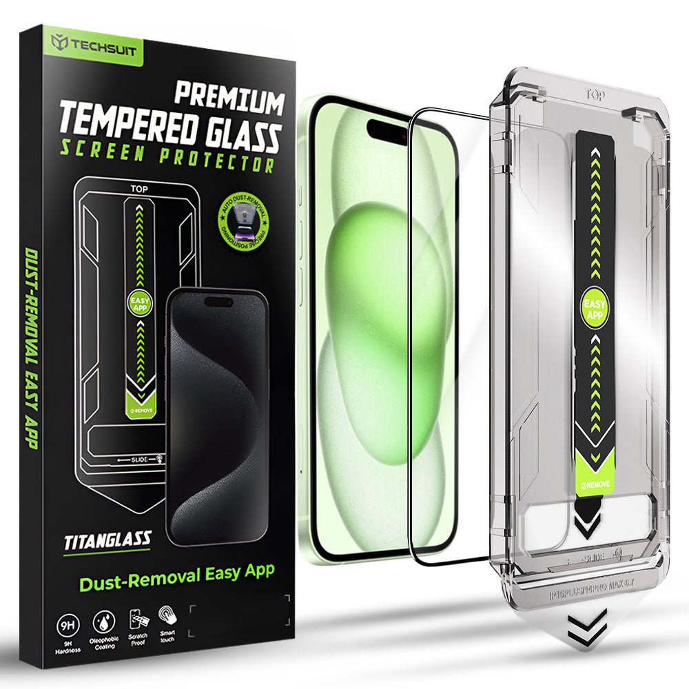 Techsuit iPhone 15 Plus / iPhone 16 Plus - Full Screen Αντιχαρακτικό Γυαλί Οθόνης - TitanGlass FullCover - Black