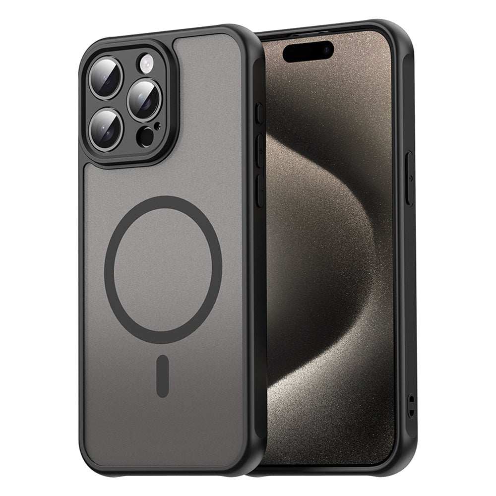 Techsuit iPhone 15 Pro Max - Σκληρή Θήκη με Πλαίσιο Σιλικόνης και MagSafe - HaloFrost II MagSafe - Black