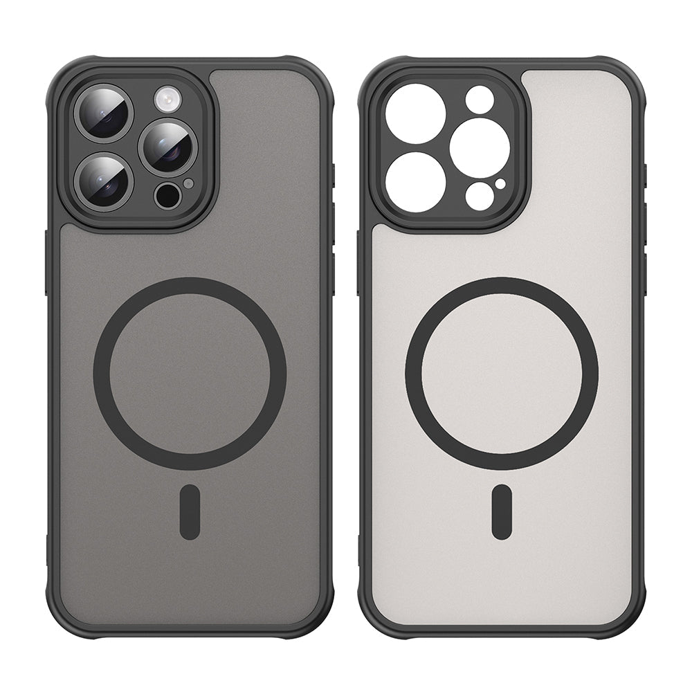 Techsuit iPhone 15 Pro Max - Σκληρή Θήκη με Πλαίσιο Σιλικόνης και MagSafe - HaloFrost II MagSafe - Black