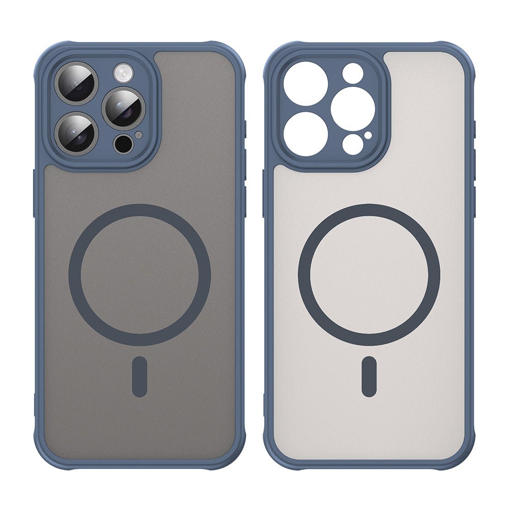 Techsuit iPhone 15 Pro Max - Σκληρή Θήκη με Πλαίσιο Σιλικόνης και MagSafe - HaloFrost II MagSafe - Navy Blue