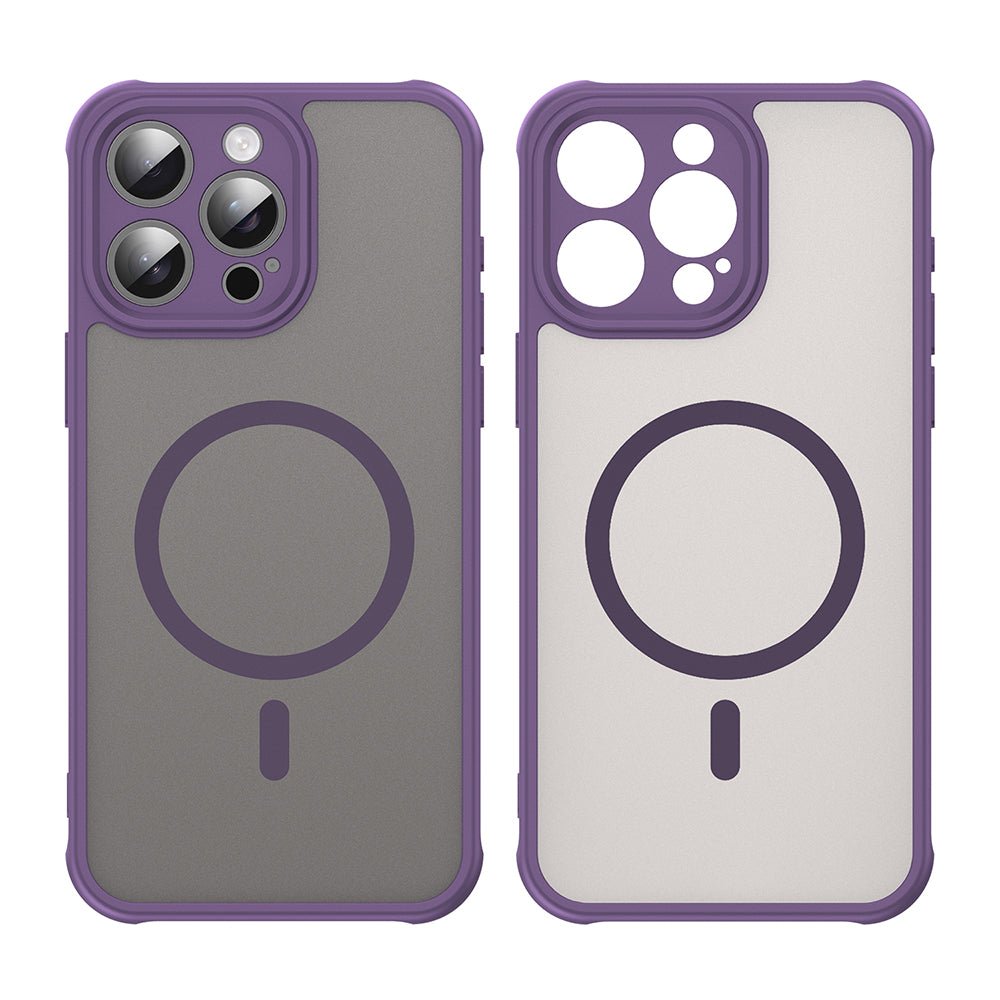 Techsuit iPhone 15 Pro - Σκληρή Θήκη με Πλαίσιο Σιλικόνης και MagSafe - HaloFrost II MagSafe - Purple