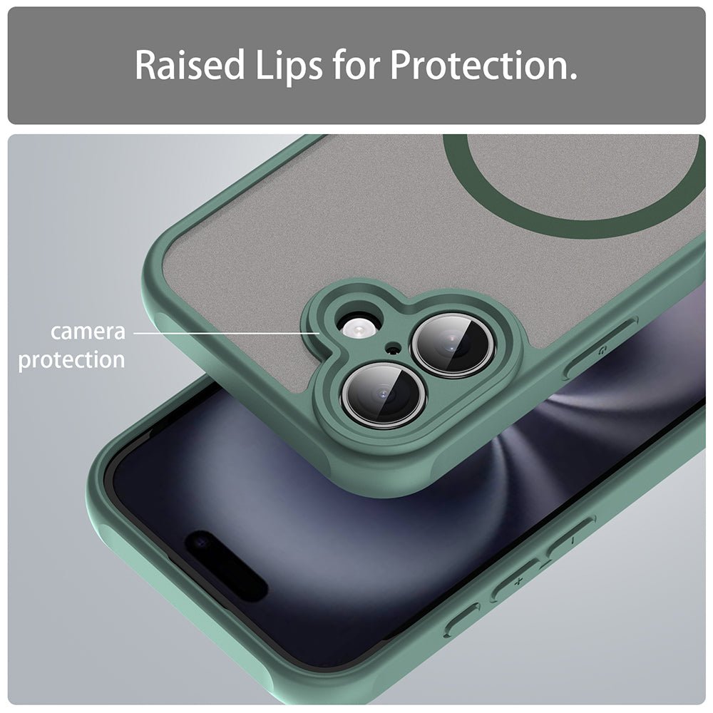 Techsuit iPhone 16 Plus - Σκληρή Θήκη με Πλαίσιο Σιλικόνης και MagSafe - HaloFrost II MagSafe - Green