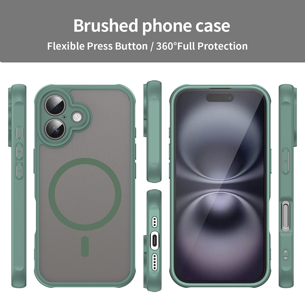 Techsuit iPhone 16 Plus - Σκληρή Θήκη με Πλαίσιο Σιλικόνης και MagSafe - HaloFrost II MagSafe - Green