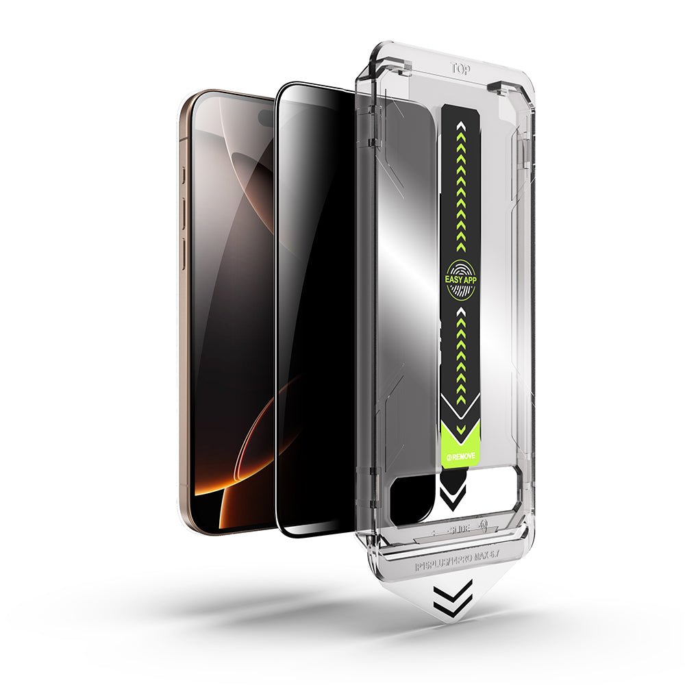Techsuit iPhone 16 Pro Max - Full Screen Αντιχαρακτικό Γυαλί Οθόνης - TitanGlass FullCover - Privacy