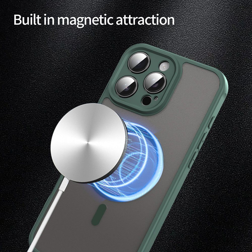Techsuit iPhone 16 Pro Max - Σκληρή Θήκη με Πλαίσιο Σιλικόνης και MagSafe - HaloFrost II MagSafe - Green