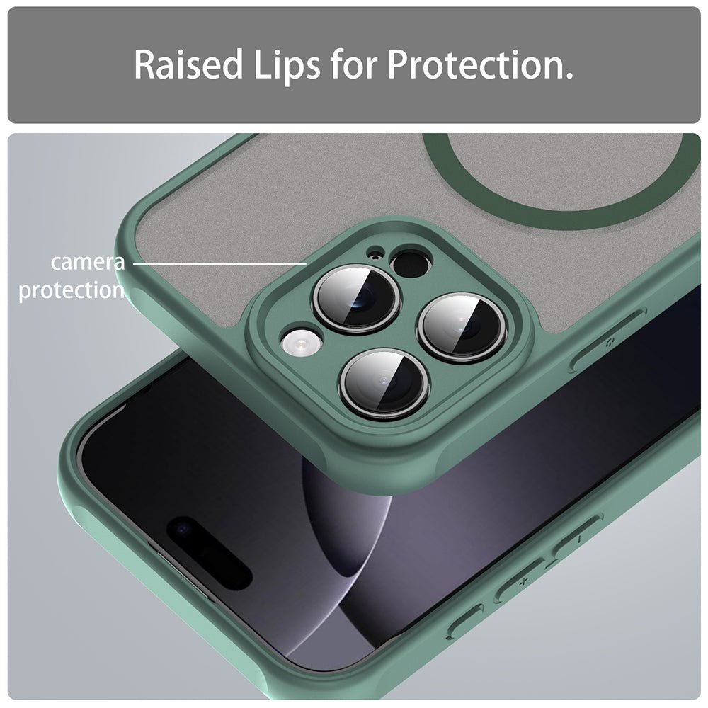 Techsuit iPhone 16 Pro Max - Σκληρή Θήκη με Πλαίσιο Σιλικόνης και MagSafe - HaloFrost II MagSafe - Green
