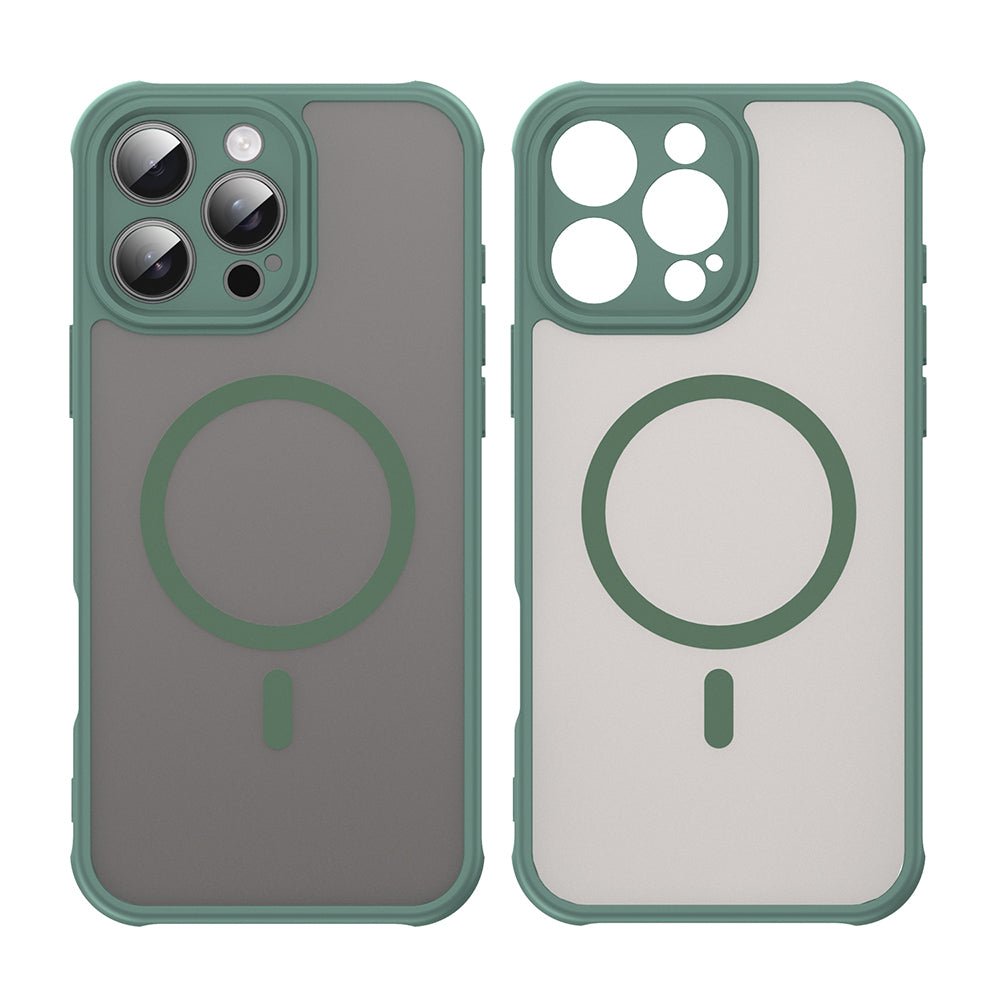 Techsuit iPhone 16 Pro Max - Σκληρή Θήκη με Πλαίσιο Σιλικόνης και MagSafe - HaloFrost II MagSafe - Green