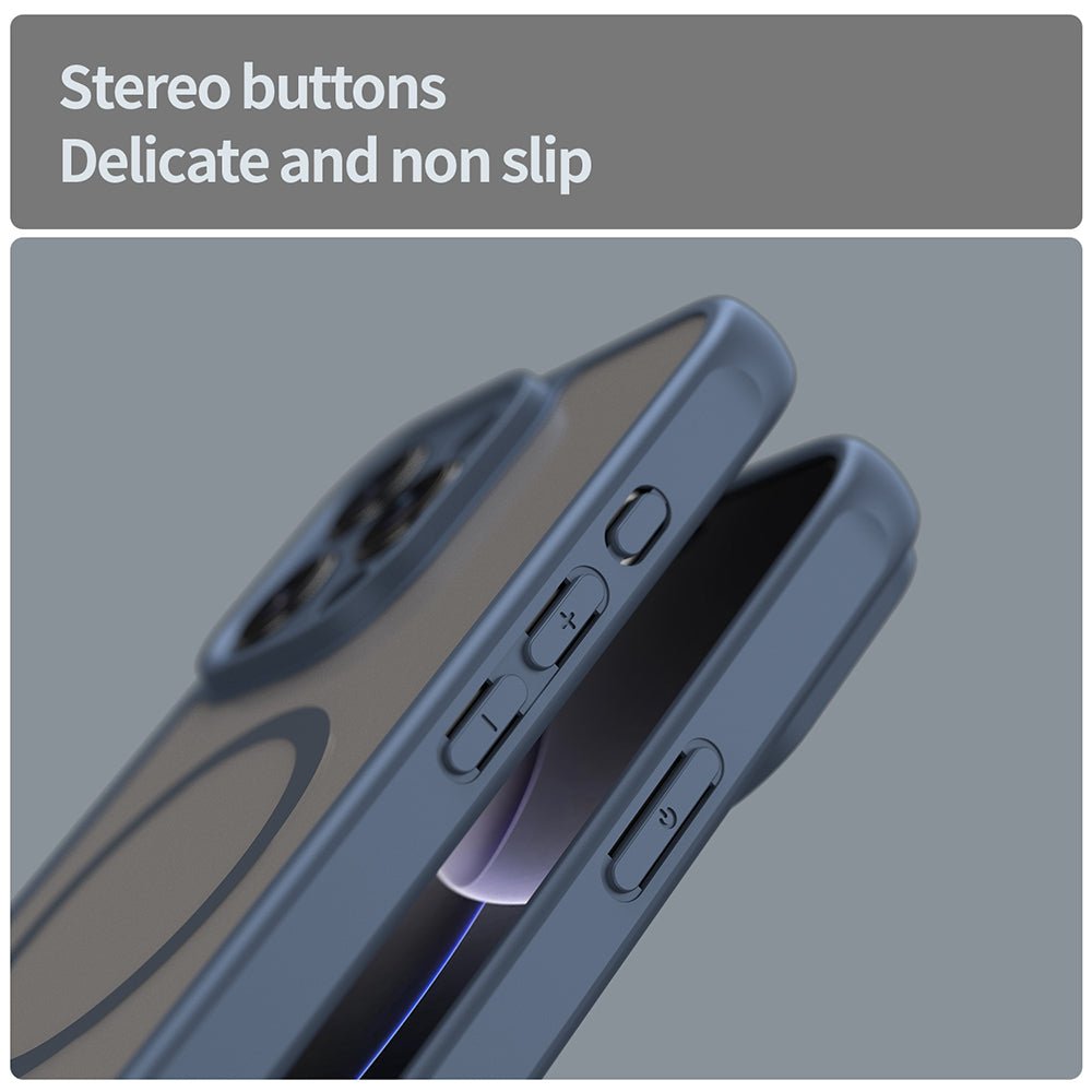Techsuit iPhone 16 Pro Max - Σκληρή Θήκη με Πλαίσιο Σιλικόνης και MagSafe - HaloFrost II MagSafe - Navy Blue