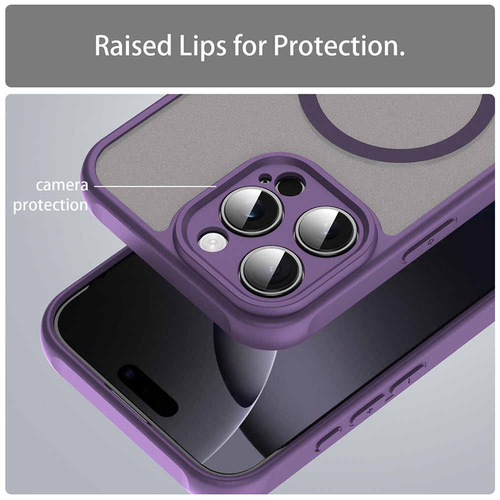 Techsuit iPhone 16 Pro Max - Σκληρή Θήκη με Πλαίσιο Σιλικόνης και MagSafe - HaloFrost II MagSafe - Purple