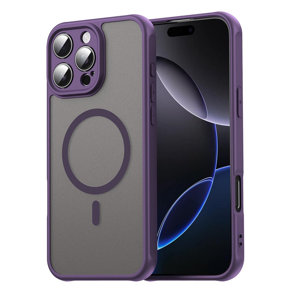 Techsuit iPhone 16 Pro Max - Σκληρή Θήκη με Πλαίσιο Σιλικόνης και MagSafe - HaloFrost II MagSafe - Purple