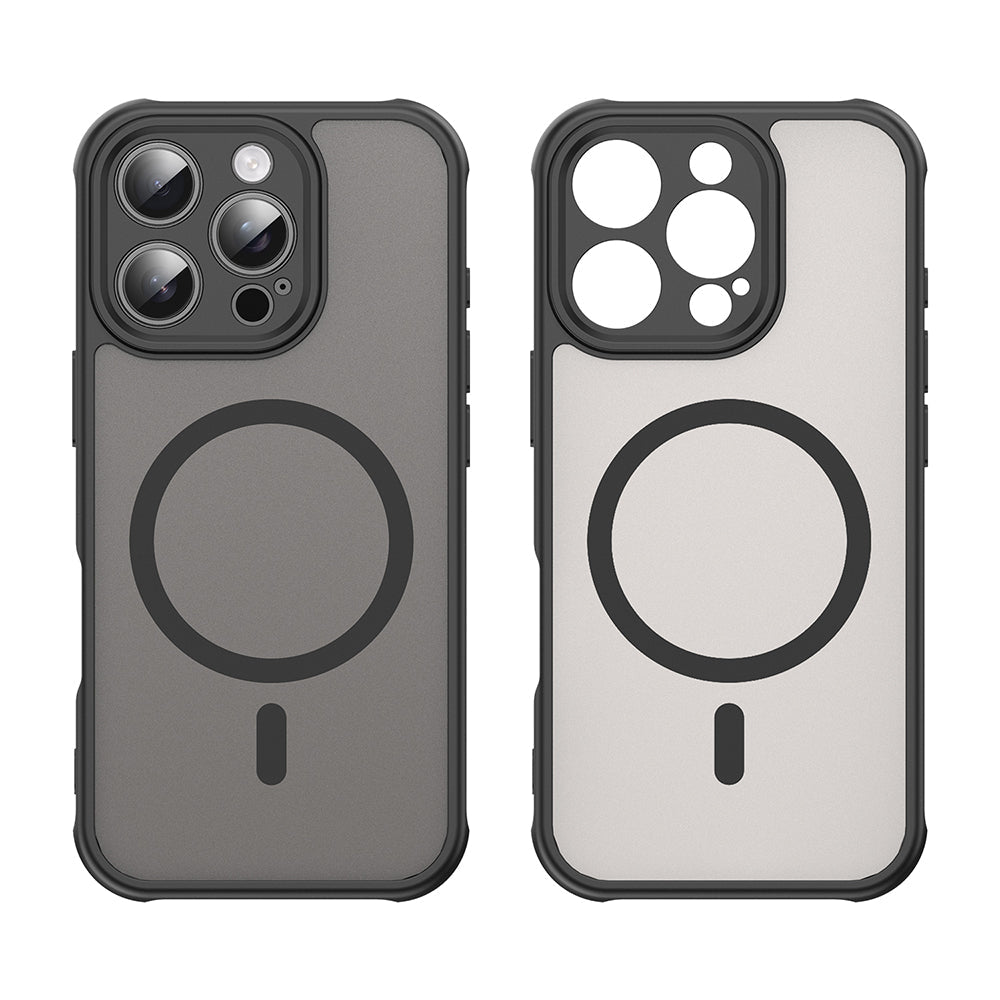 Techsuit iPhone 16 Pro - Σκληρή Θήκη με Πλαίσιο Σιλικόνης και MagSafe - HaloFrost II MagSafe - Black