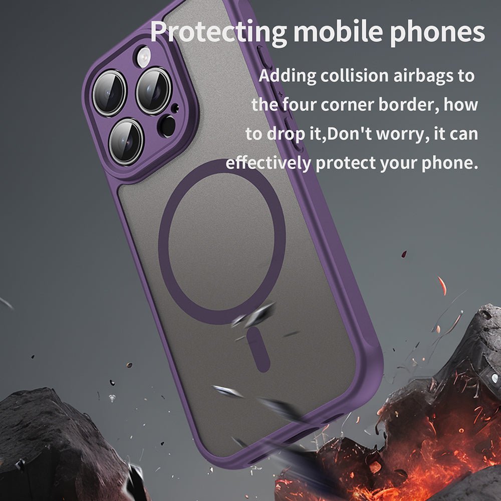 Techsuit iPhone 16 Pro - Σκληρή Θήκη με Πλαίσιο Σιλικόνης και MagSafe - HaloFrost II MagSafe - Purple