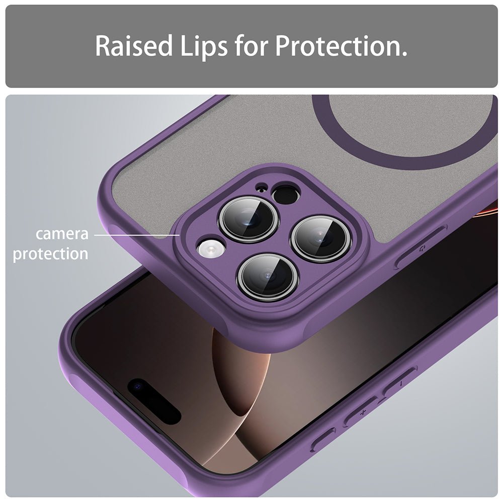 Techsuit iPhone 16 Pro - Σκληρή Θήκη με Πλαίσιο Σιλικόνης και MagSafe - HaloFrost II MagSafe - Purple