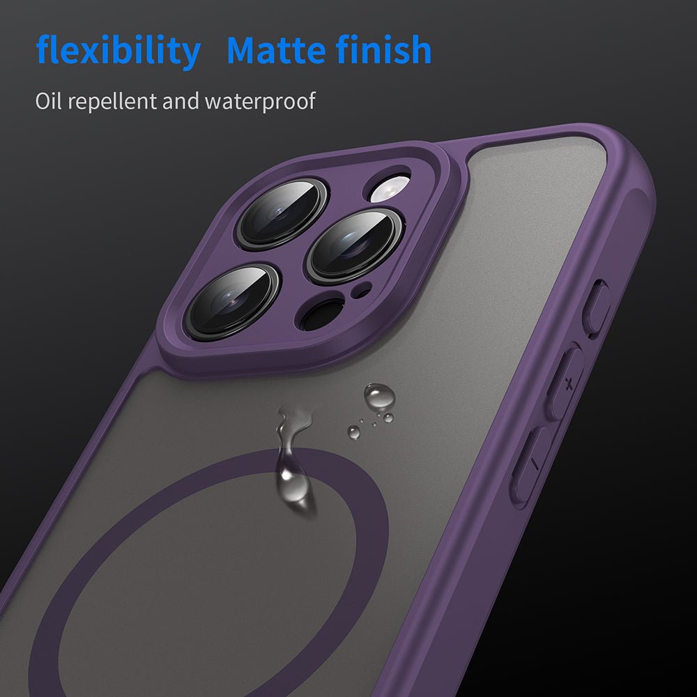 Techsuit iPhone 16 Pro - Σκληρή Θήκη με Πλαίσιο Σιλικόνης και MagSafe - HaloFrost II MagSafe - Purple