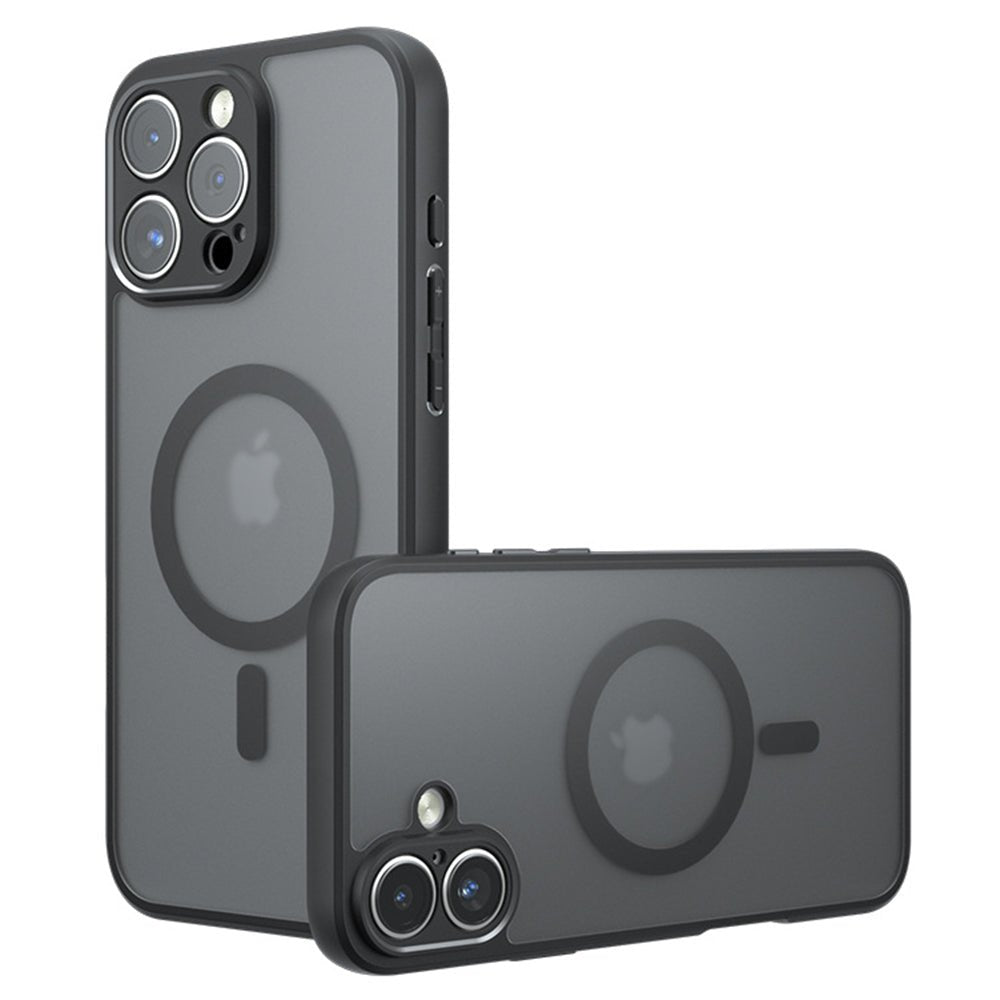 Techsuit iPhone 16 Pro - Σκληρή Θήκη με Πλαίσιο Σιλικόνης και MagSafe - PureFrost MagSafe - Frosted Black