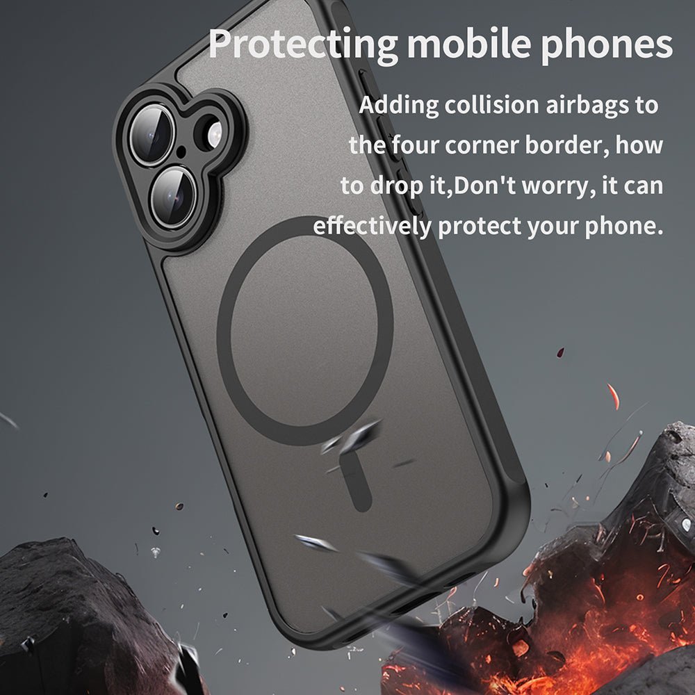 Techsuit iPhone 16 - Σκληρή Θήκη με Πλαίσιο Σιλικόνης και MagSafe - HaloFrost II MagSafe - Black